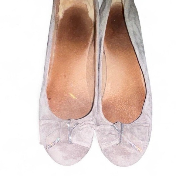 UGG Grey Rohan Suede Leather Bow Flats Shoes Size 8.5 - Picture 5 of 7